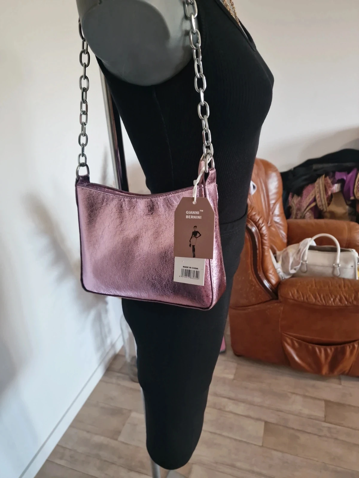 Sac bandoulière rose brillant – photo 11